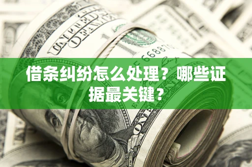 武汉借条纠纷怎么处理？哪些证据最关键？