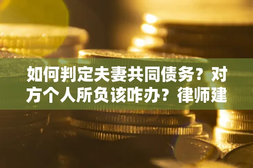 武汉如何判定夫妻共同债务？对方个人所负该咋办？律师建议