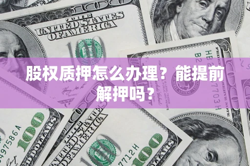 武汉股权质押怎么办理？能提前解押吗？